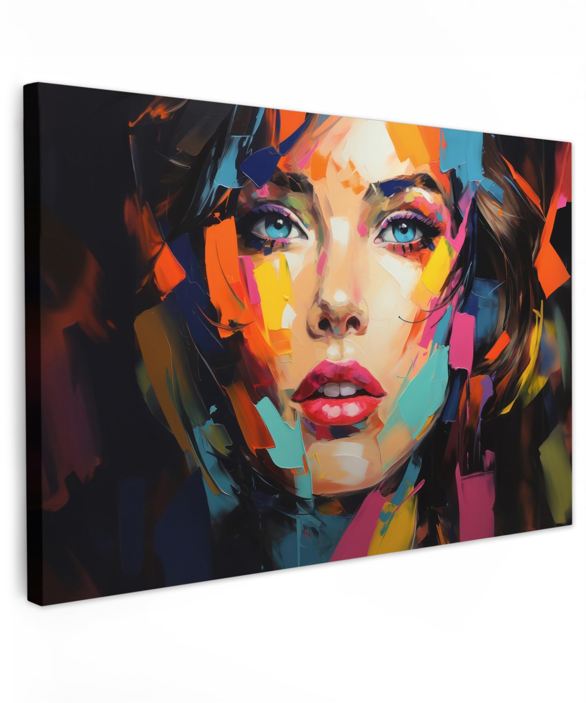 MuchoWow© Wandbilder Groß XXL Wohnzimmer Wanddeko Schlafzimmer Zimmerdeko | 120x80 cm - Fotowand Zimmer Deko auf Wand Dekoration Wall Art Frau - Kunst - Abstrakt - Porträt