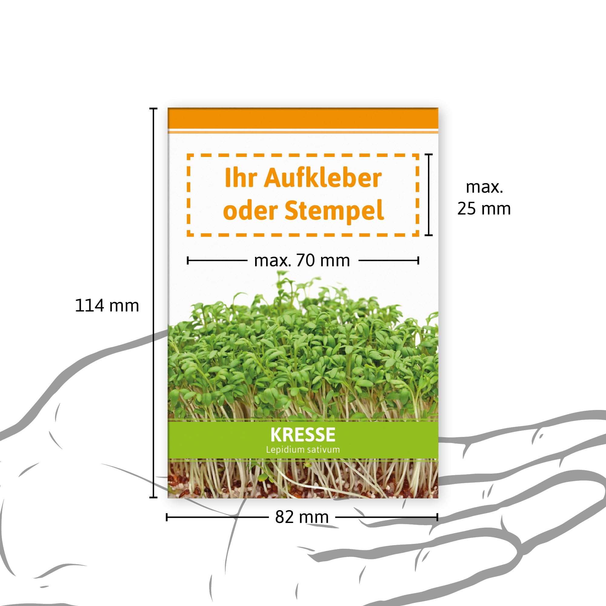 FLORTUS Kressesamen 100 Tütchen – Gastgeschenke, Dankeschön & Werbegeschenke, Bio-Qualität, Microgreens, Kinderleichte Anzucht