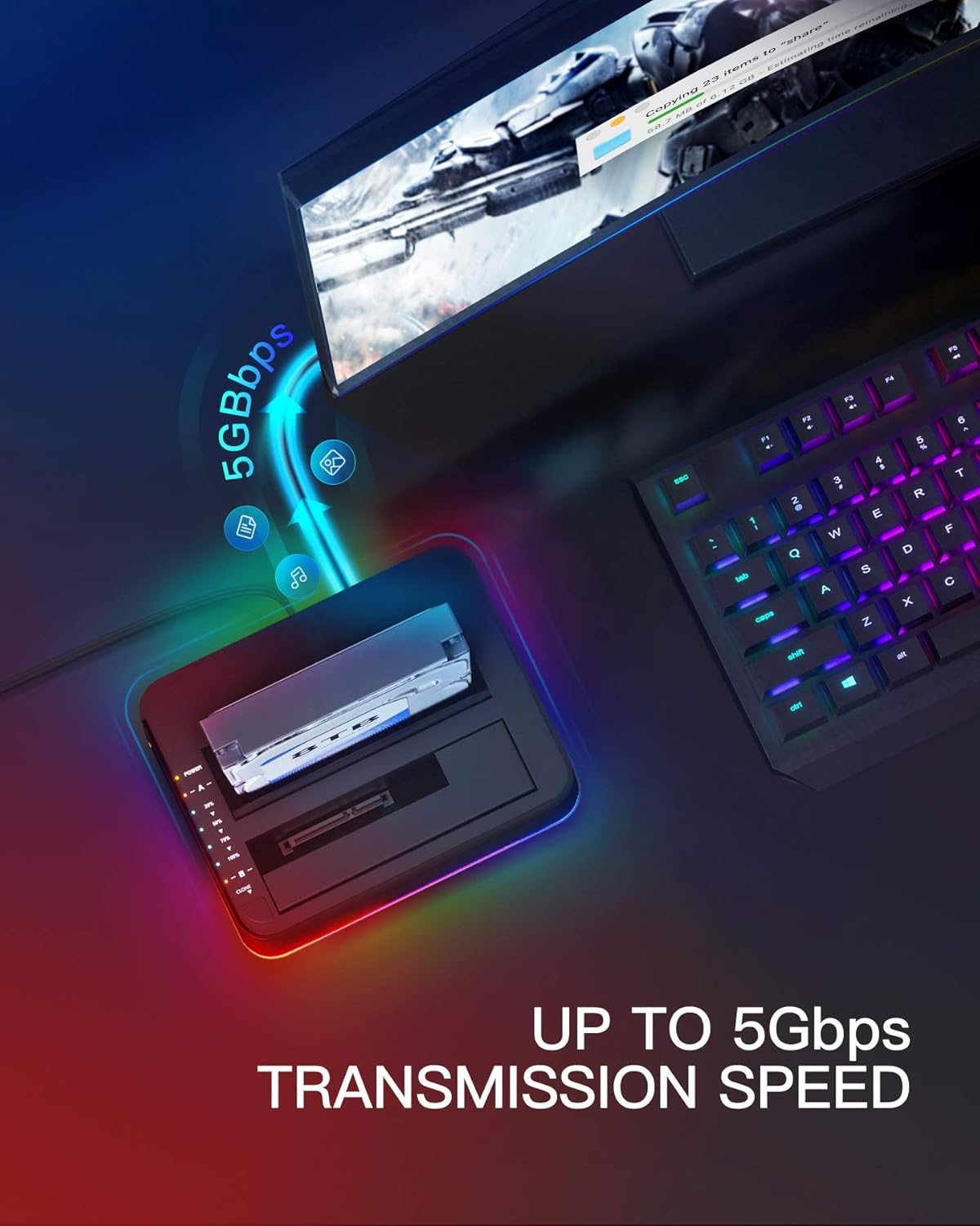 Buy Inateck RGB SATA to USB 3.0 Hard Drive Docking Station,with USB 3.0