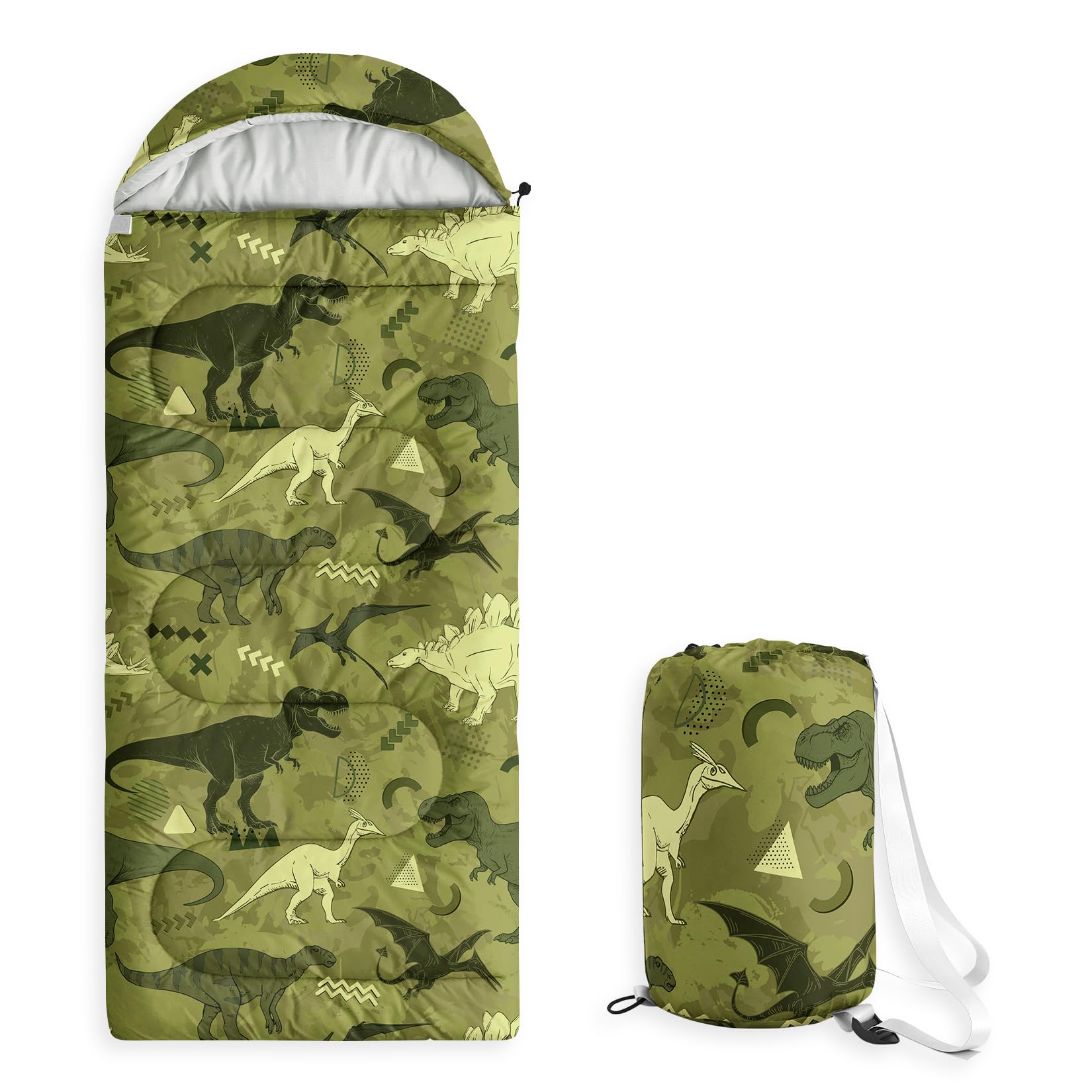 Wake In Cloud - Kids Sleeping Bag for Boys Toddlers Camping in Warm Cold Weather Backpacking Lightweight Compact