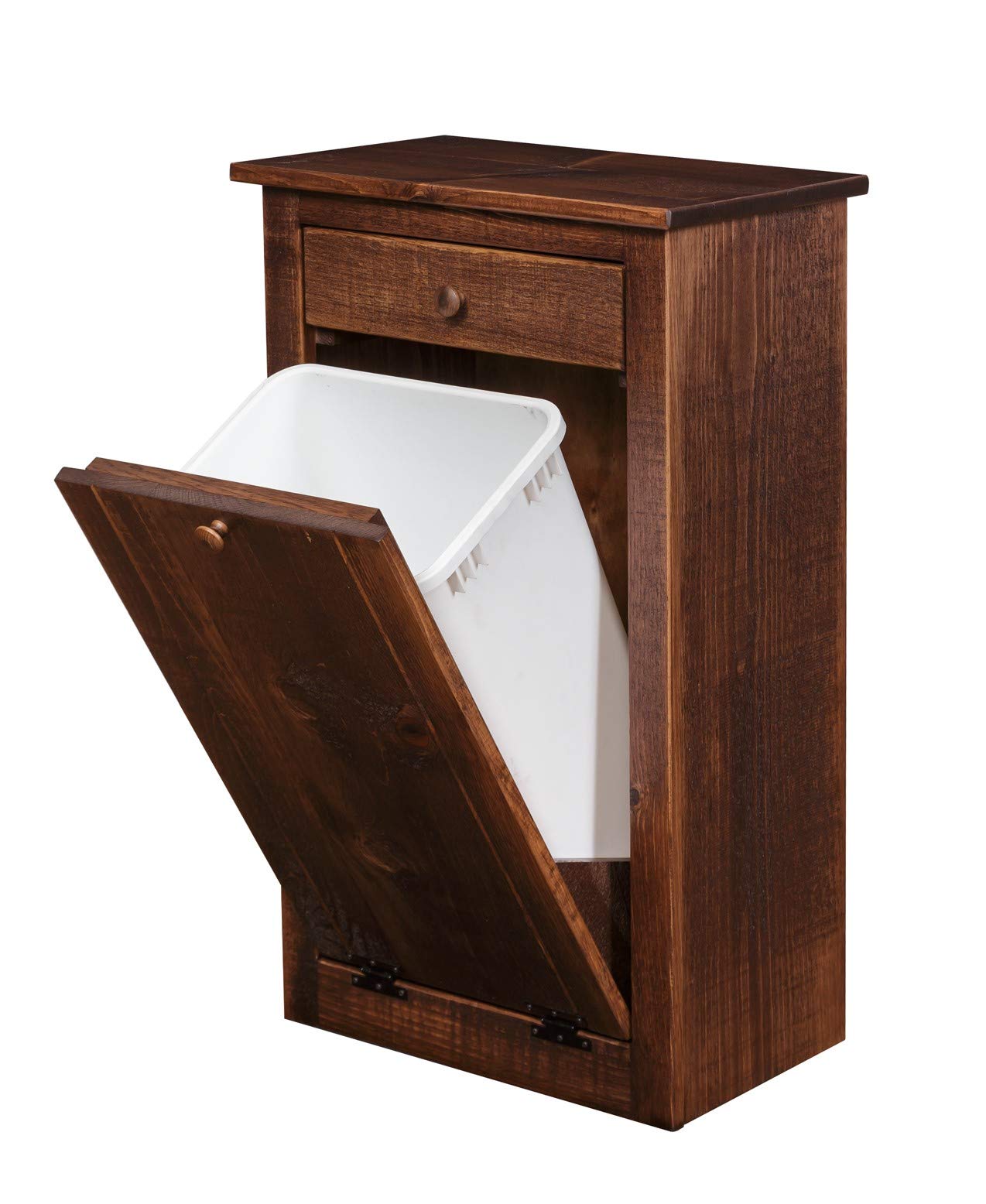 DutchCrafters Amish Farmhouse Wood Pull Out Trash Can Handmade