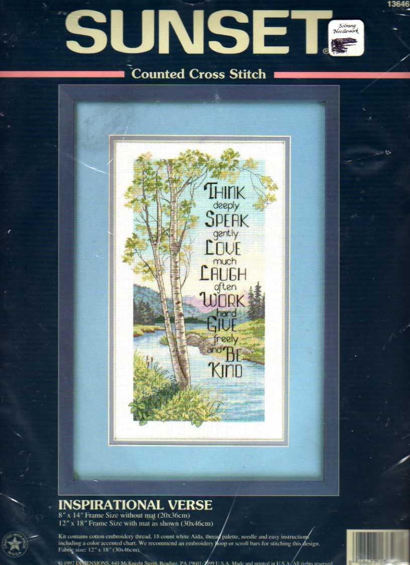 Sunset Counted Cross Stitch Inspirational Verse #13646