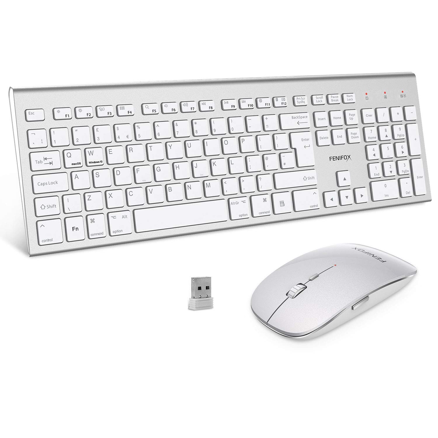 Buy Wireless Keyboard and Mouse Set,QWERTY UK Dual System Full Size