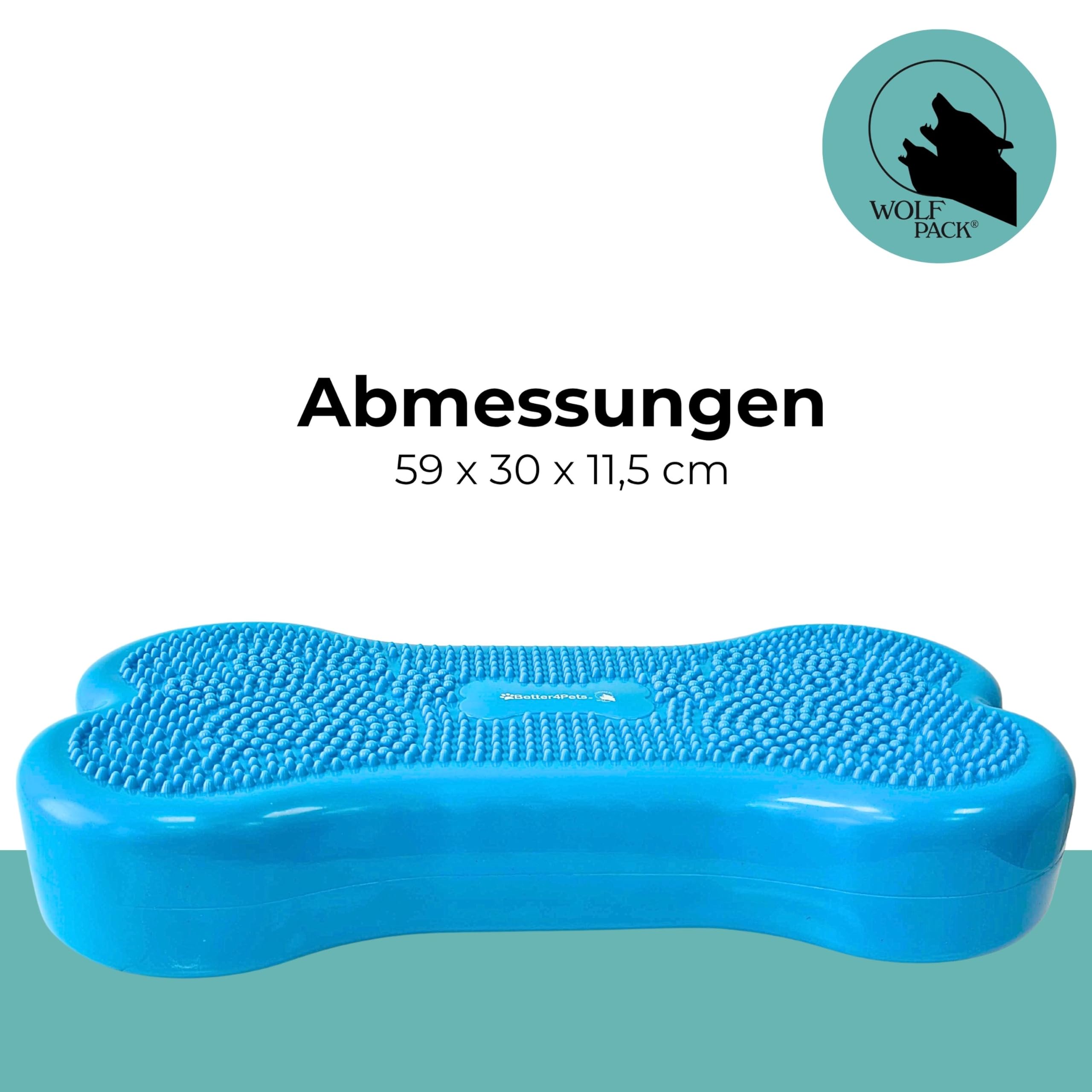 Wolfpack® Fitness Dog Bone – Balance Pad & Physio Wackelkissen für kleine & große Hunde – krallenfestes Trainingsgerät & Balancekissen | Better4Pets-Edition (Blue)