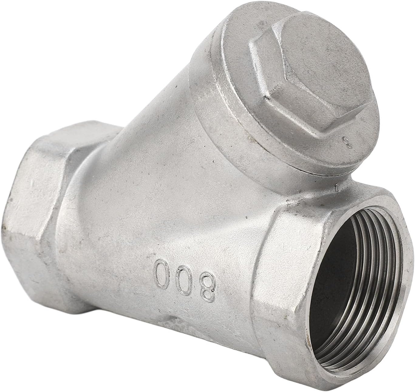 Y Strainer 1‑1/4 Inch DN32 Thread 304 Stainless Steel Filter Valve Pipe for Water, Oil, Gas, Easy Maintenance