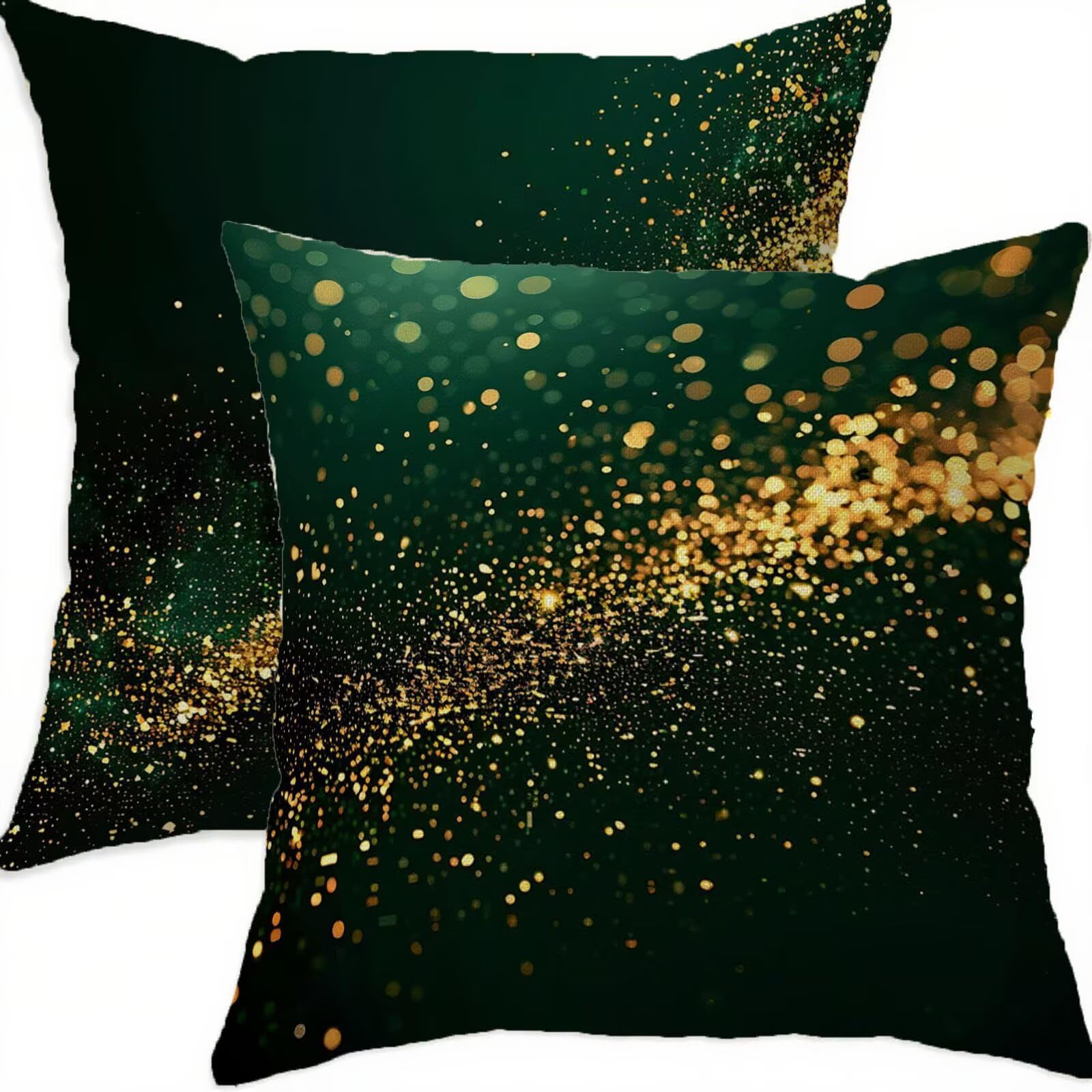 Housse coussin 65x65cm lot de 2 taie oreiller imperméable vert canapé patio balcon