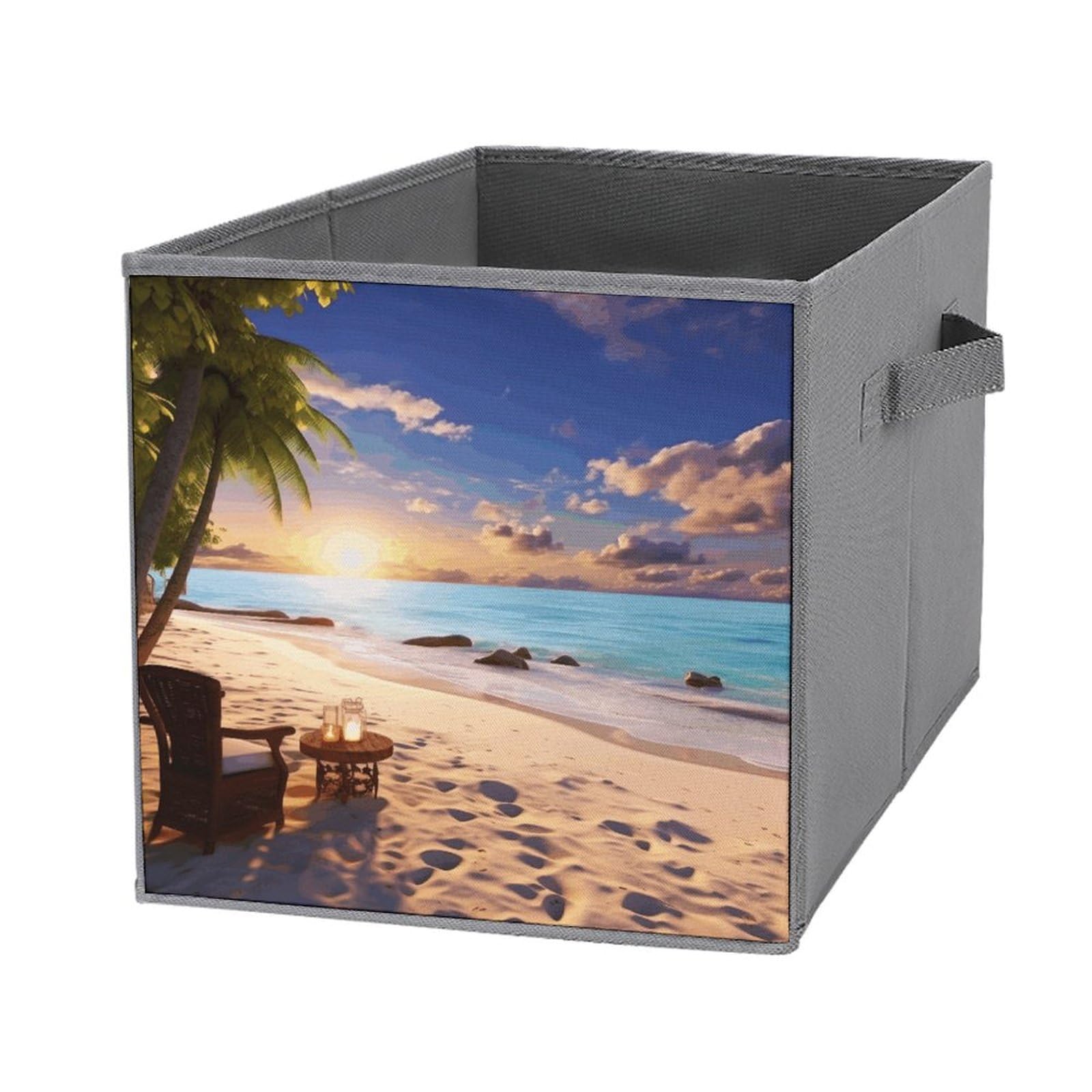 Boîtes de rangement pliables plage romantique pour organiser le dressing de votre chambre