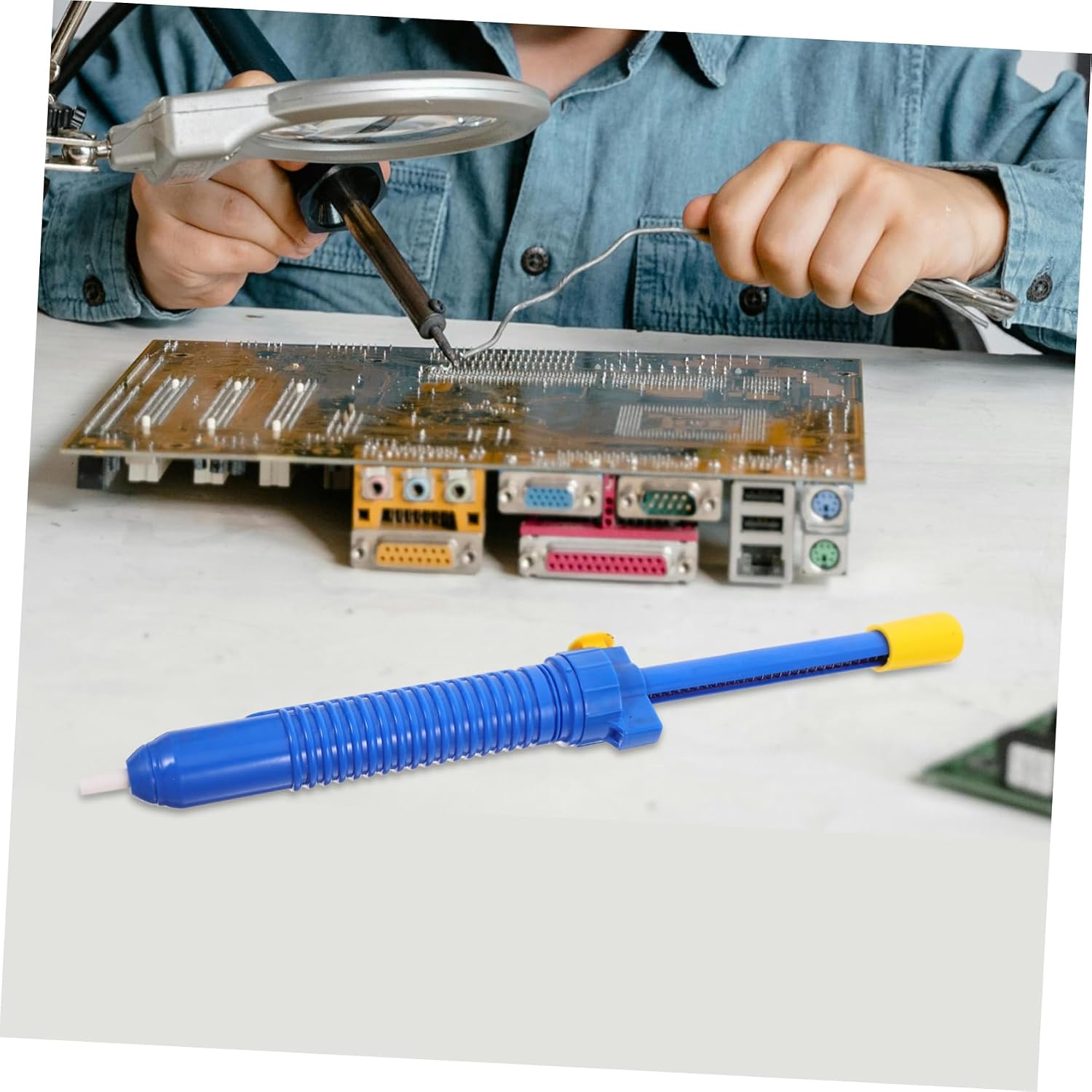 GLEAVI Solder Absorber Desoldering Pump Portable Soldering Tool for Electronics Easy Operation