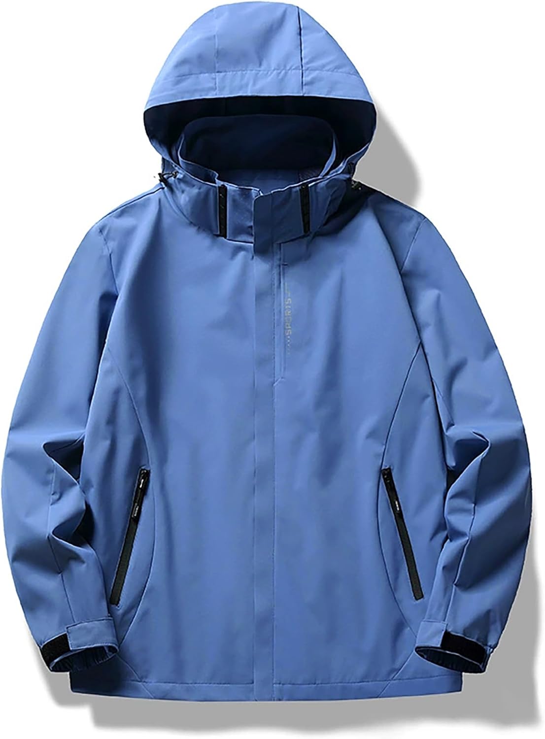congluoki Men's Waterproof Windbreaker with Removable Hood Lightweight Rain Coats for Casual Hiking Cycling