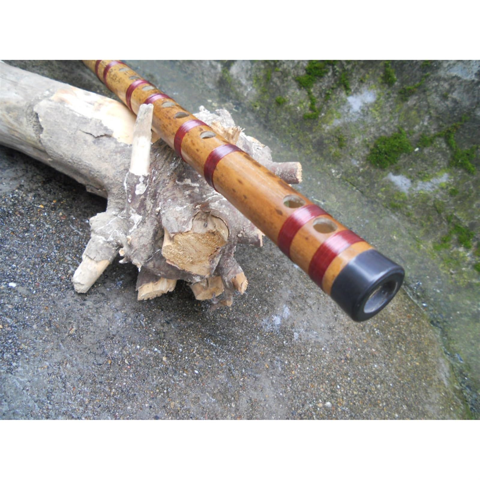 Flauta de bambú con tapones de cobre que no rayan, hecha a mano, sección horizontal de flauta en C