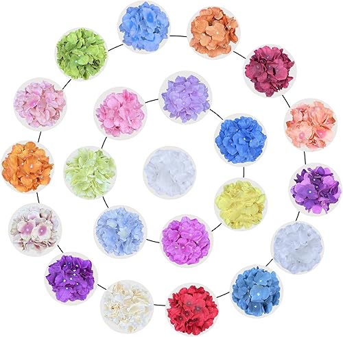 Miniatura 3 de SVENJBB Flores artificiales de hortensias, paquete de 10 flores de hortensias de seda con 54 pétalos, cabezas de hortensias de 7 pulgadas de