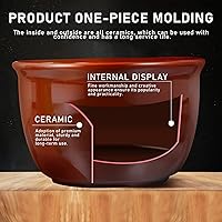 Vista 9 de YARNOW 1 juego de olla de cerámica para fondue con vela Tealight, estufa de fusión de fondue de queso, calentador de mantequilla de chocolate, olla