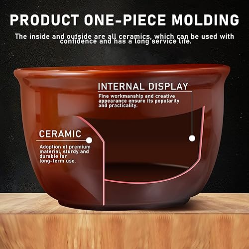 Miniatura 9 de YARNOW 1 juego de olla de cerámica para fondue con vela Tealight, estufa de fusión de fondue de queso, calentador de mantequilla de chocolate, olla