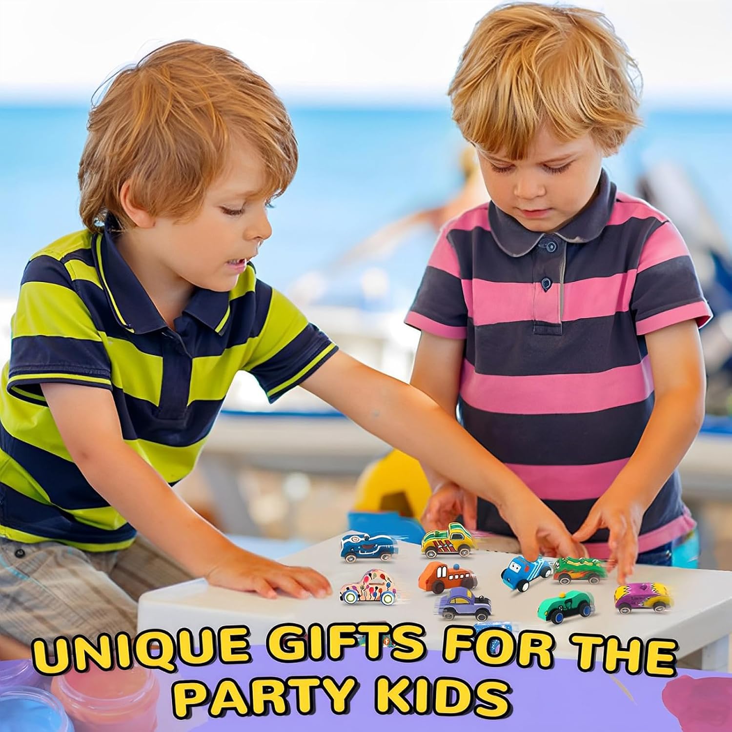 WOWOSS 14 Pcs Wooden Cars to Paint, Unfinished Wooden Craft Painting Toys for Students, Race Car Party Birthday Party Favors, with 3 Sets of Paint & 5 Car Sticker Sheets - Image 6