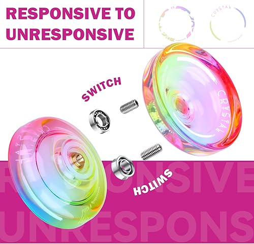 Miniatura 71 de MAGICYOYO Yoyos responsivos para niños principiantes, paquete de 2 Pro Yoyo, Yo Yo V3 de metal de doble función, yoyos de plástico K1 Plus con 12
