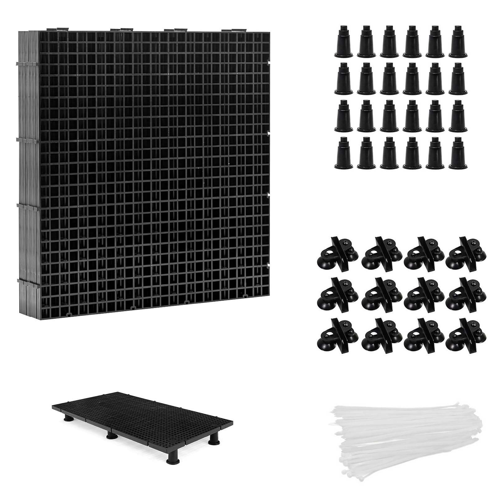 Plastic Egg Crate Set, 30x30cm Black Fish Tank Divider (92)