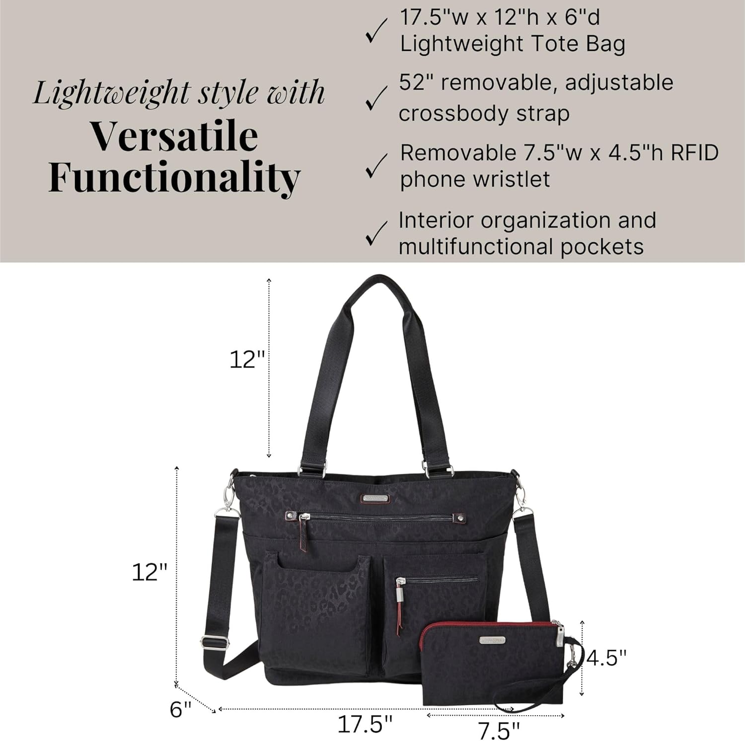 Baggallini Any Day Tote with RFID Phone Wristlet - Image 4