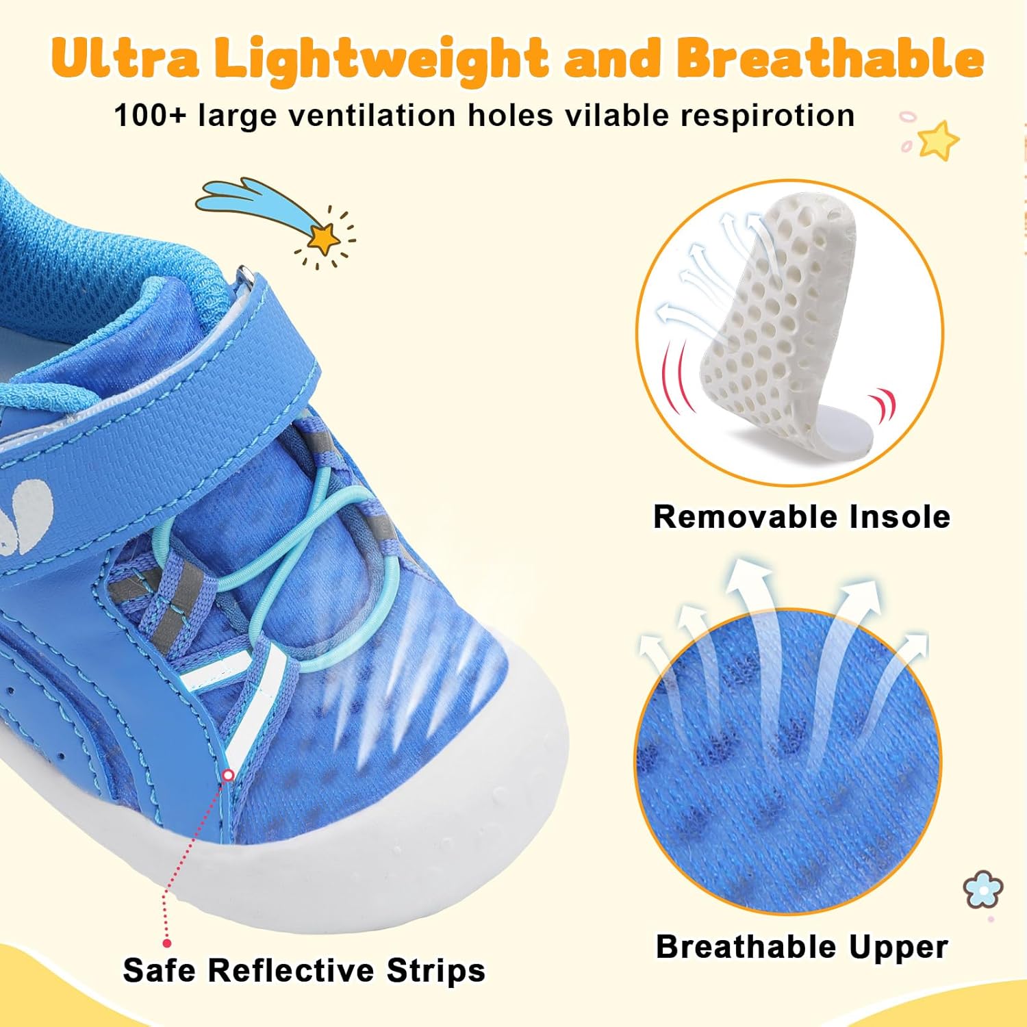 FEETCITY Wide Baby Shoes Boys Girls Baby Barefoot Shoes Breathable Infant Walking Shoe Crib Sock Shoe Toddler Sneakers Flexible - Image 4
