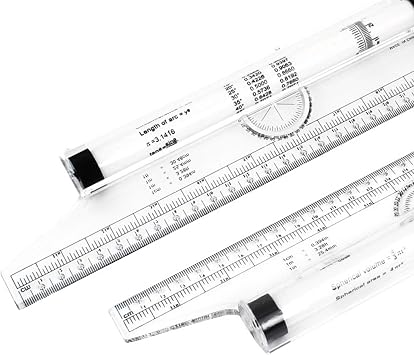 Sourcingmap 2 PCS Measuring Rolling Ruler, 30cm Rolling Parallel Ruler, Multi-Purpose Squares Angles Parallel Line Drawing Roller Ruler Measuring Tool for Architects Engineers Artists