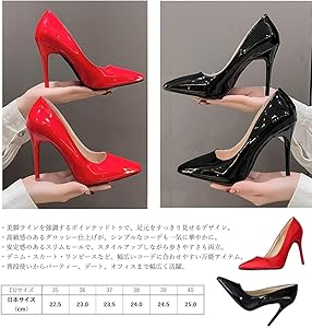 Amazon | [goodspoon] 10cm ハイヒール パンプス エナメル ポイン