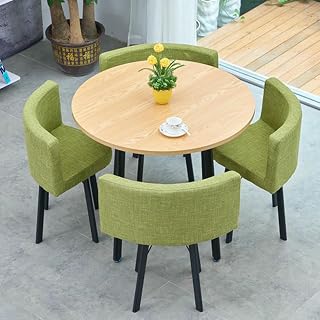 Office Reception Room Club Table and Chair Set- Office Reception Round Table Simple Kitchen Dining Table- for Kitchen Meeting Room Library Movie Theater Tea Shop