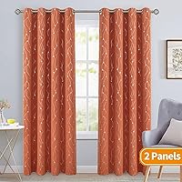 Vista 428 de BGment Room Darkening Curtains 95 Inches Long, Grommet Thermal Insulated Blackout Curtains with Wave Line and Dots Printed for Bedroom, 2 Panels