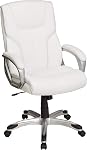 Amazon Basics Executive High Back Office Desk Chair, Adjustable Height, Tilt, Swivel, One Size, Brown/Gold