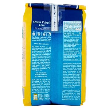 De Cecco Pasta 500 Medium Straight Tubs