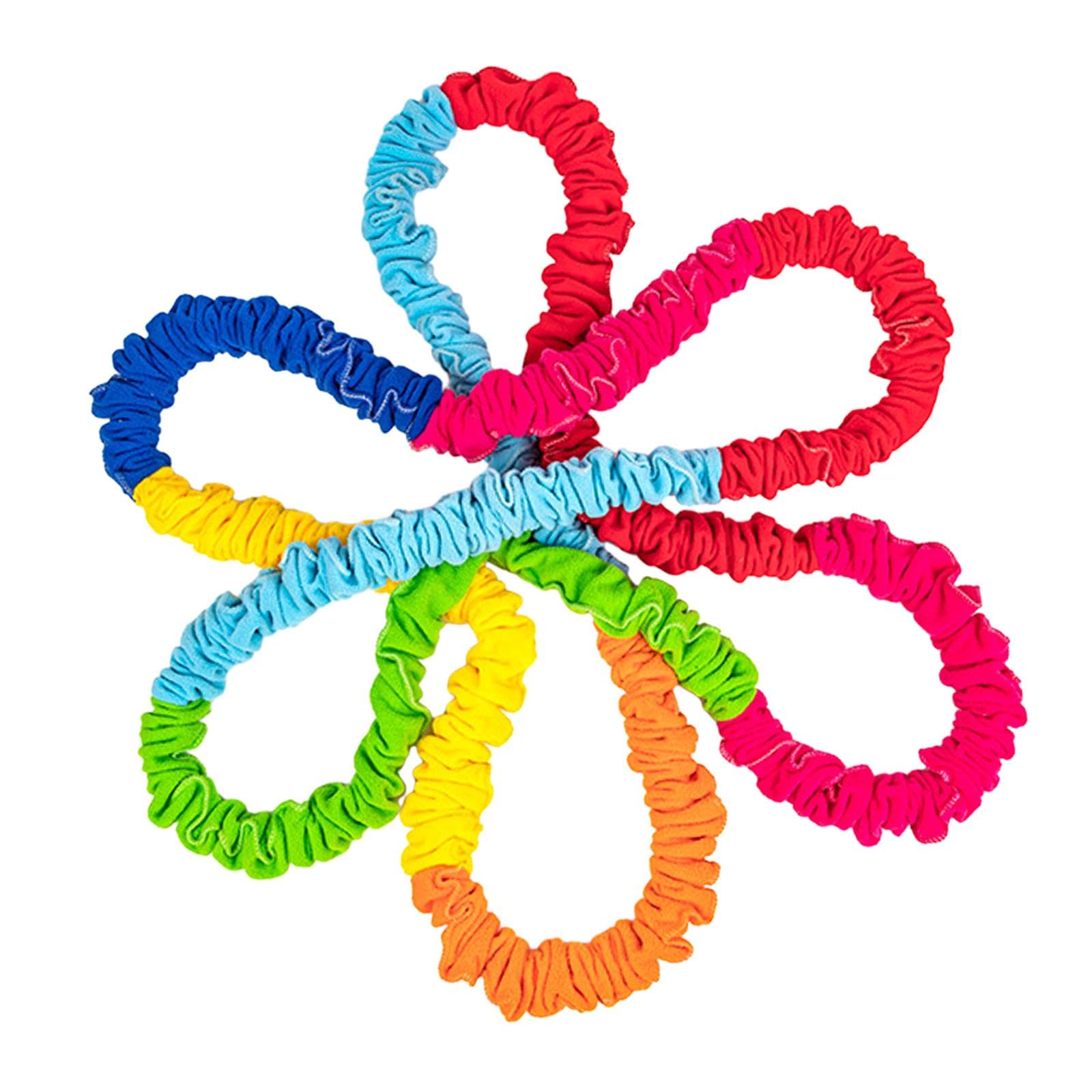 QSTDGVPW Cooperative Stretch Band, Elastic Fleece Tug, Multicolored, Creative, Kindergarten, Cooperative Play, Family, with Legs, Bands, 2m