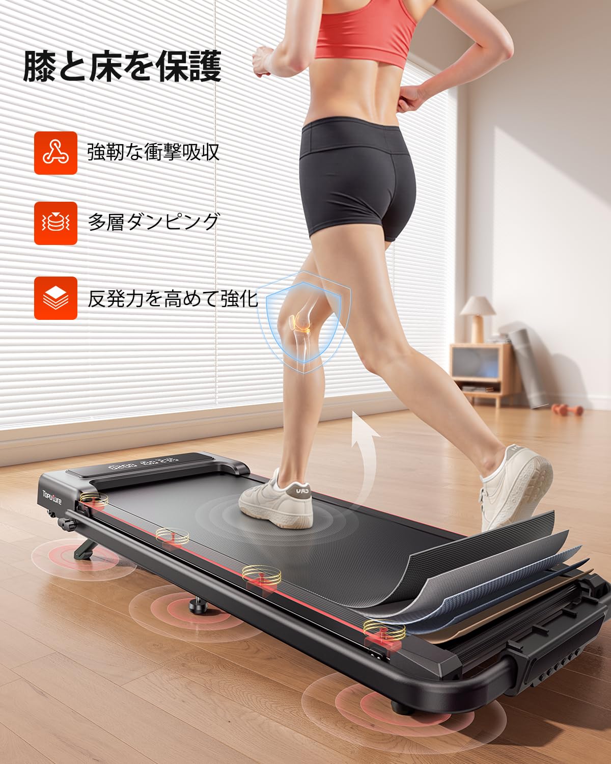 Amazon | TOPUTURE ルームランナー 時速1~12km 傾斜9%電動 ランニング