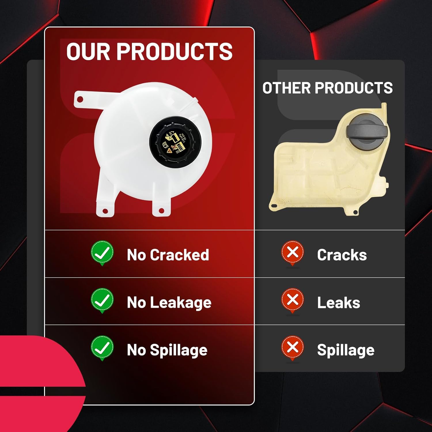 BDFHYK Engine Coolant Expansion Reservoir Overflow Tank Compatible with E-150 E-250 E-350 E-450 E-550 Econoline Super Duty Club Wagon F-53 Motorhome Chassis Replace 603-029 FRT1511C FRT1536C