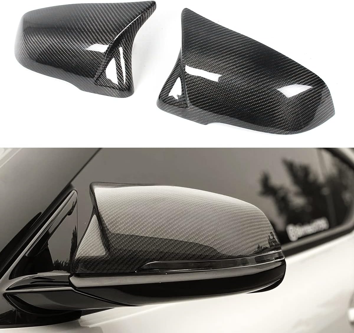 M Style Real Carbon Fiber Replacement Side View Mirror Covers Caps Compatible with 2020-2025 Toyota Supra GR A90 A91