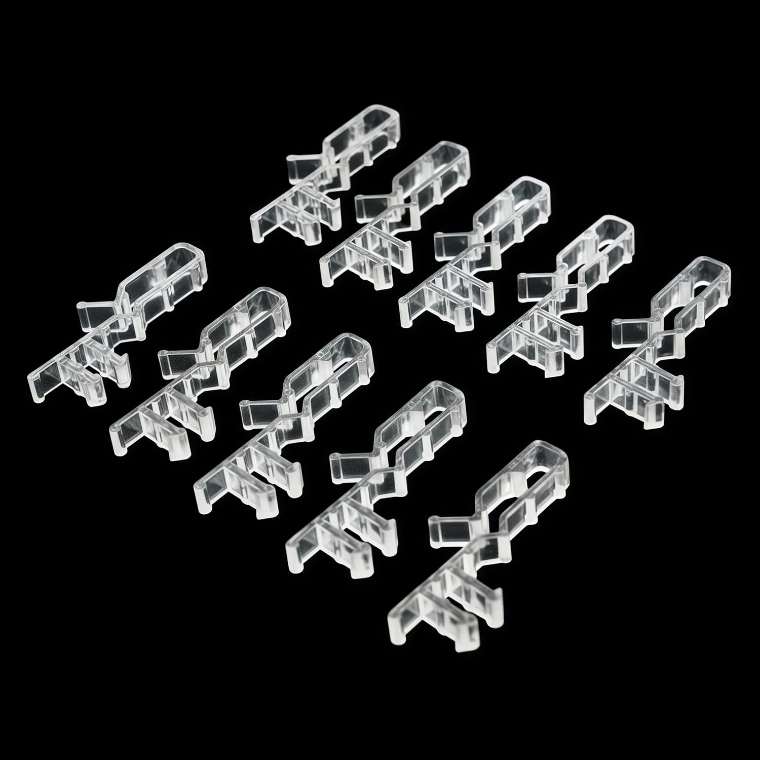 12 pcs 2-1/8 inch Hidden Channel Valance Clips, Clear Plastic Window Blind Clip for Horizontal Wood Blinds Mini Blinds Retainer Holder for The Valance with a Groove in The Back