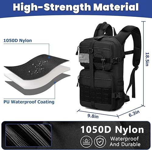 Miniatura 5 de Mochila de hidratación táctica 1050D con vejiga de agua de TPU de 3 litros, mochila de agua militar Molle perfecta para hombres y mujeres, paquete