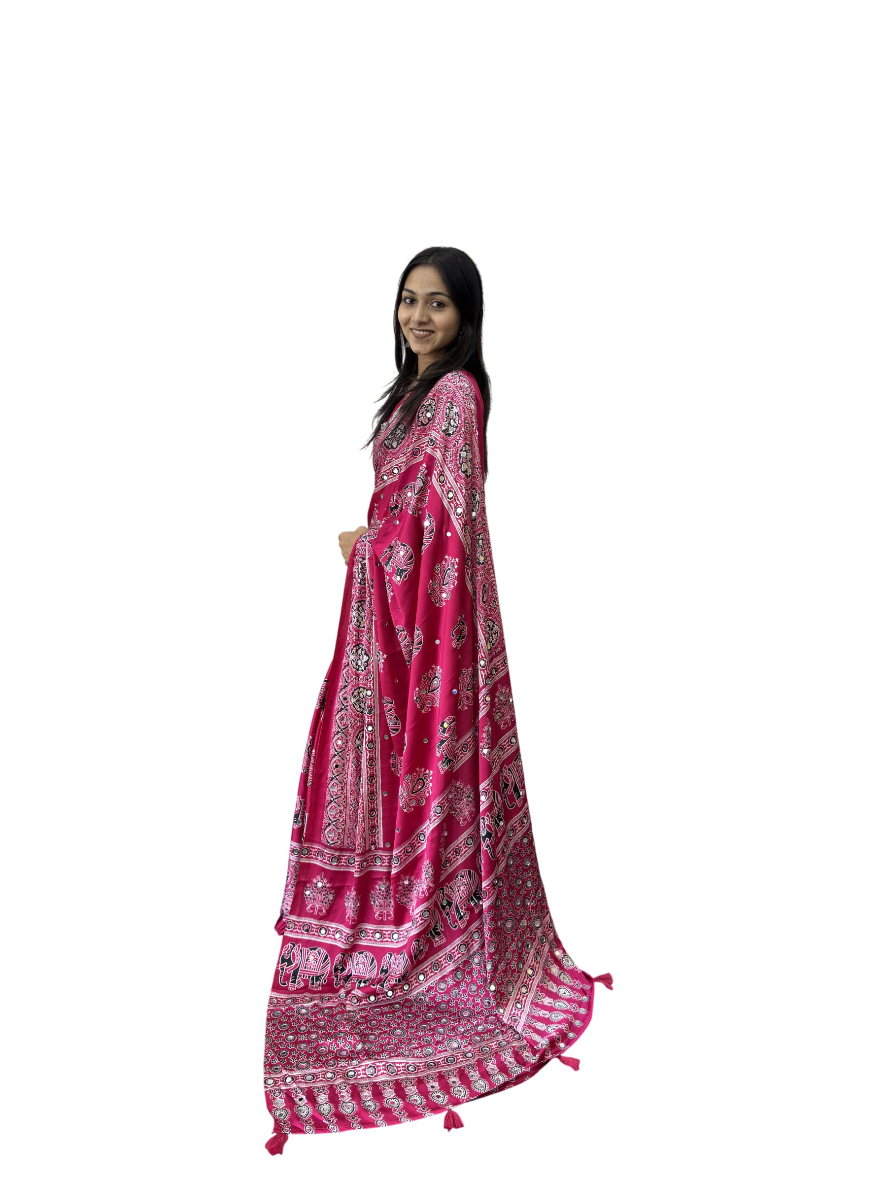 Real Mirror Work Semi Gajji Silk Soft and Smooth Saree-picture-19