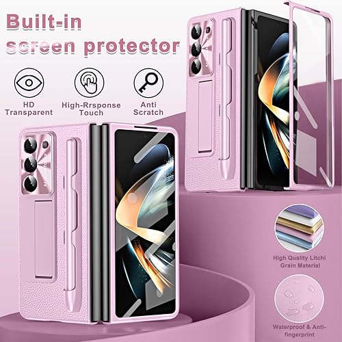 Miniatura 10 de Miimall Funda para Samsung Galaxy Z Fold 5 con S Pen, Z Fold 5 Case + Stylus Pen con soporte para bolígrafo, protector de pantalla de vidrio