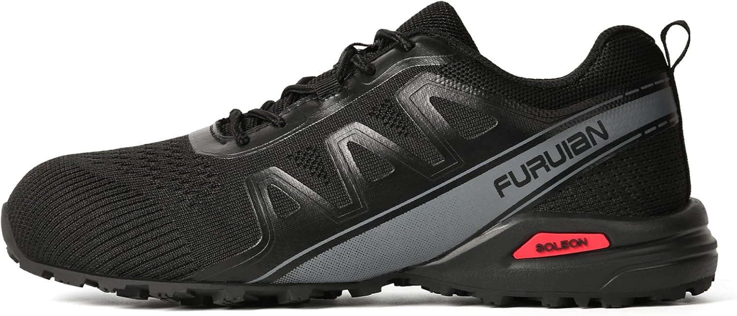 Furuian Steel Toe Sneakers for Men Lightweight Comfortable Safety Work Shoes for Men Non Slip Steel Toe Tennis Shoes Mens Casual Work Sneakers