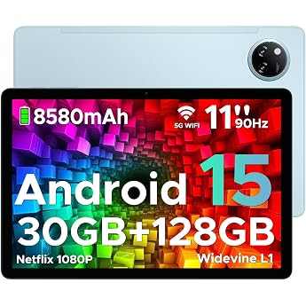 DOOGEE Tab A9 Pro+ Android 15 Tablet 11 Inch 30GB RAM + 128GB ROM 2TB TF Unisoc T7200 Octa-Core Tablets PC 8580mAh Gaming Tablet Android 13MP + 5MP/WiFi 5/WidevineL1/GPS/Face ID/OTG