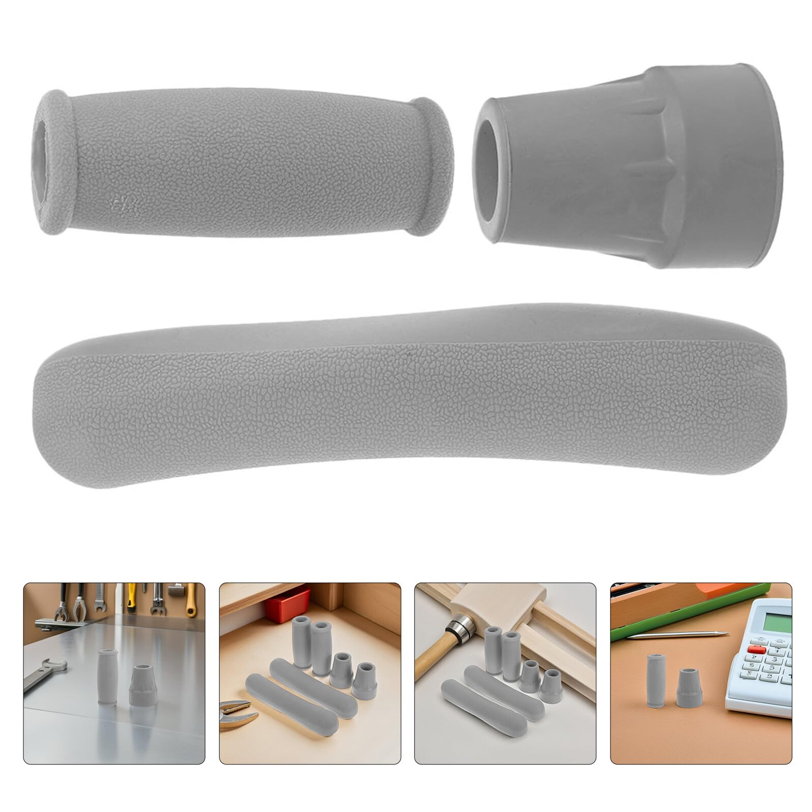 4 Juegos Accesorios para Muletas de Axila Almohadillas y Puntas de Goma Antideslizantes para Bastones Fundas Suaves para Mango y Tapas de Repuesto para Estabilidad y Confort de