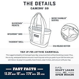 YETI Camino 20 Carryall with Internal Dividers, All-Purpose Utility Bag, Navy
