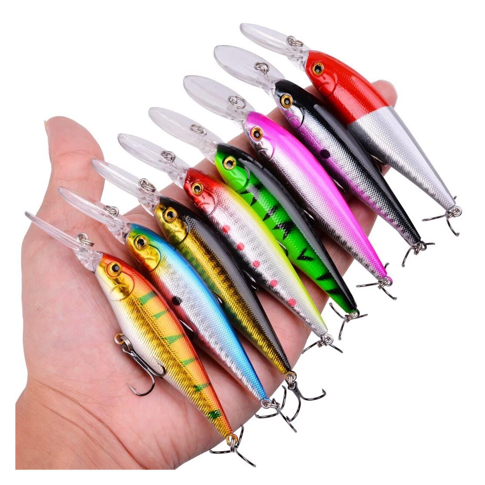XILILHC 58/Hand Vielseitiges gemischtes Angelköder-Kit Minnow Bait Swing Crank Fish Karpfen Angelköder-Kit Löst Harte Köder
