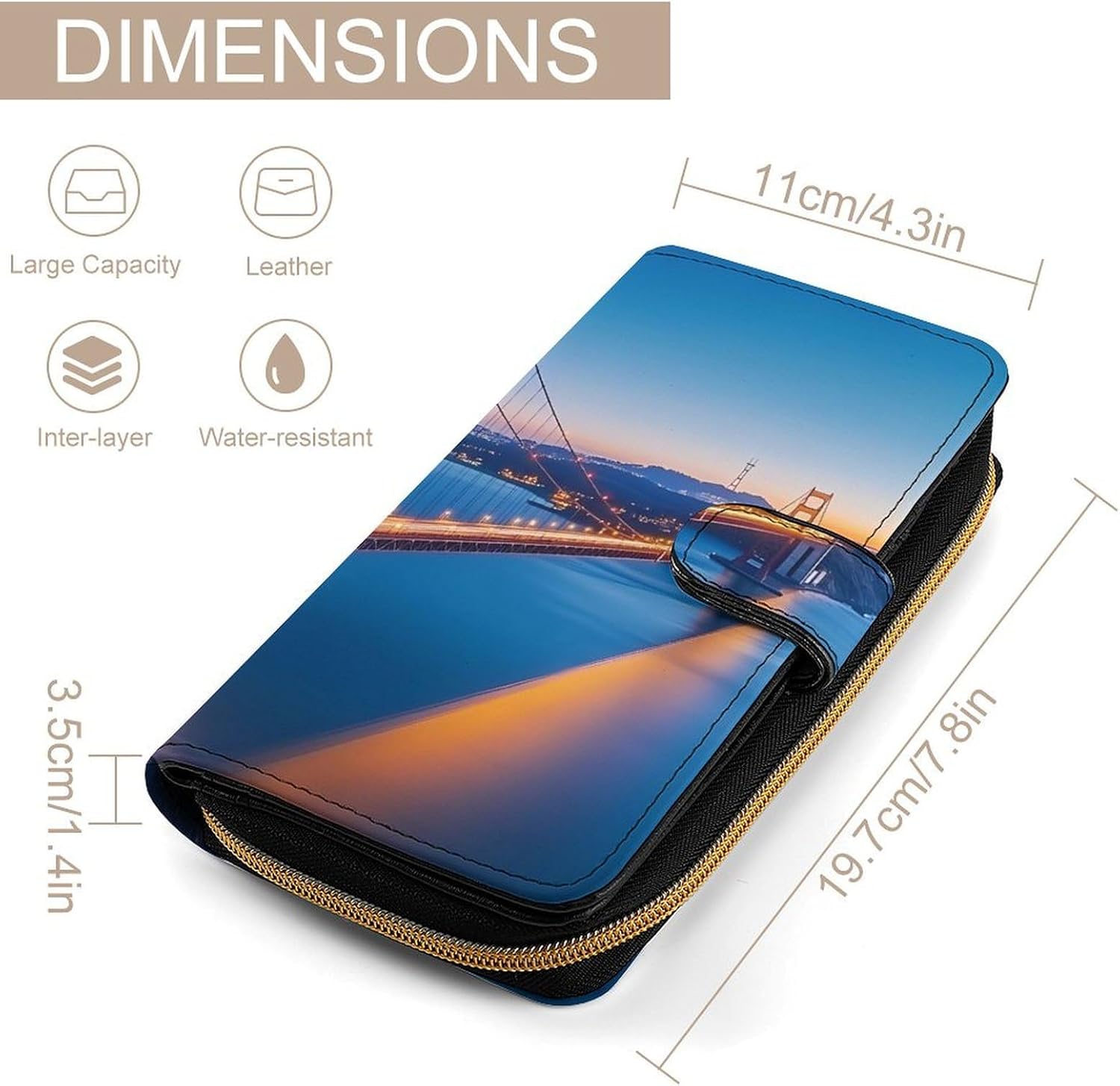 San Francisco The Bridge Women's Long Wallet Leather Large Capacity Wristlet Clutch Purse Wallets