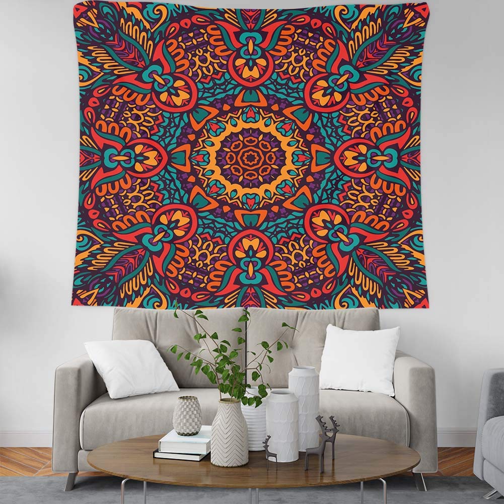Couverture plage jeté de canapé mandala et tapisserie murale decor pour masquer les murs