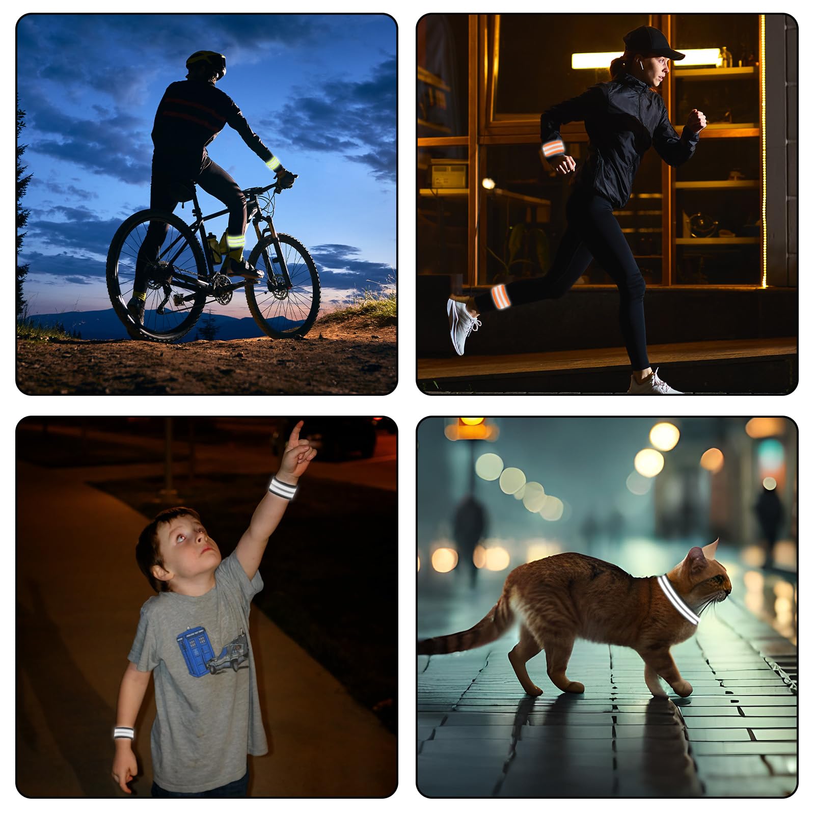 Mollette Per Pantaloni Da Bicicletta - 2 Pezzi Elastiche, Riflettenti, Per Ciclismo E Corsa