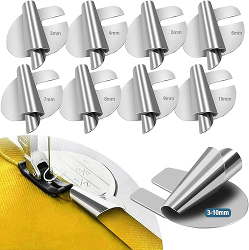 TIGARI Pie de dobladillo enrollado de costura, 34567890.394 in, 8 tamaños de dobladillo enrollado, máquina de dobladillo enrollado de 8 tamaños,