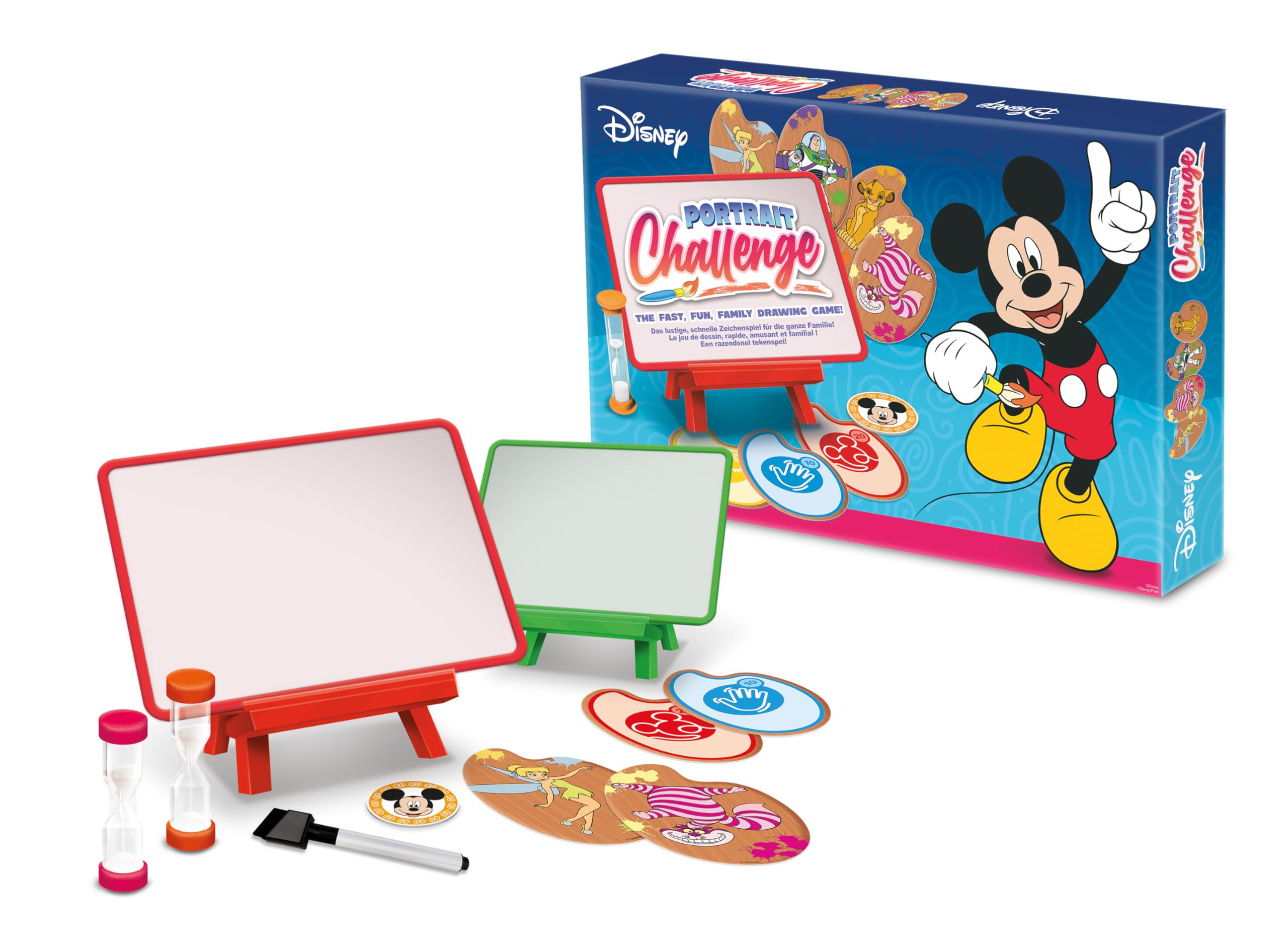 Cartamundi Disney Portrait Challenge Children's Creative Drawing Game (41x Character Cards 2x Dry-Wipe Art Boards 4x Method Cards 4x Artboard Pens with Erasers) - Image 2