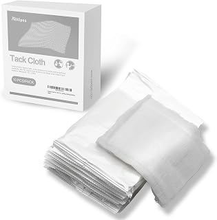 Tack Cloths (10-Pack of 100% Cotton Rags, White). Easily Remove Dust, Sanding Particles, Clean Surfaces for Woodworking, Painting, Automotive, Metal, Sanding, Staining, Buffing (TC10W)