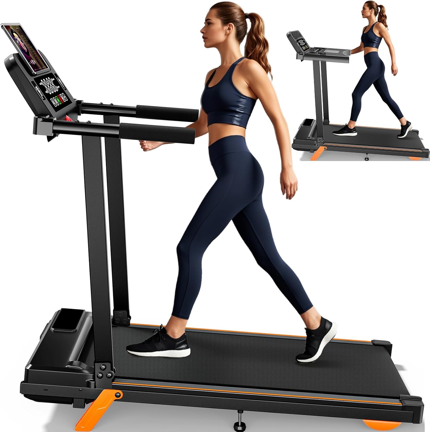 Caminadora Eléctrica Plegable 2.5 hp Inclinación Manual Negro