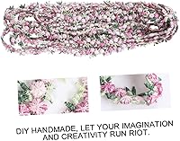 Vista 6 de EXCEART Cinta floral de encaje rosa DIY apliques de boda para manualidades de costura 14.8 ft (rosa)
