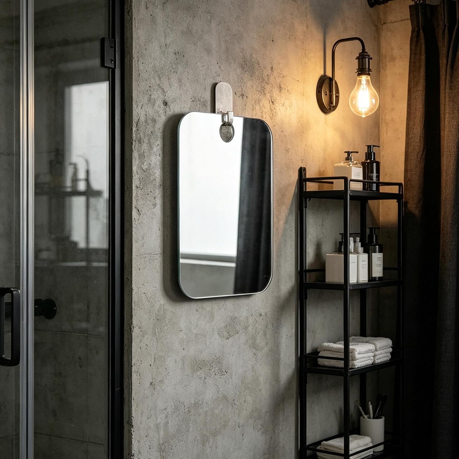 Shower Mirror Fogless - Shatterproof Frameless No Drill Mirror, Travel Bath | With No Drill Mount, Shatterproof Design, Hook Hanging Mirror, for Shower